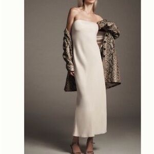 Anthropologie Cream Strapless Dress